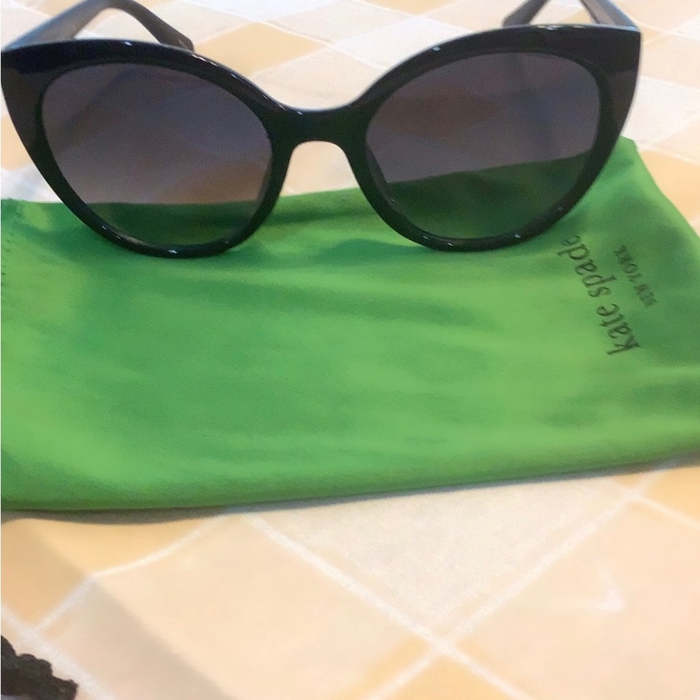 Kate Spade Cat Eye Sunglasses—Black with Gold Accents NWOT